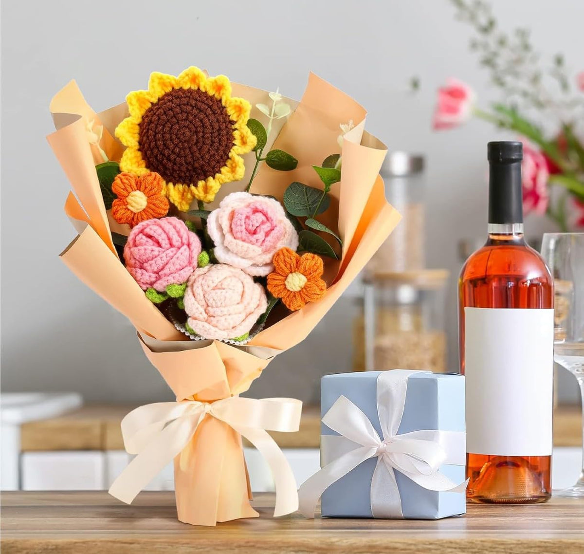 Artificial Crochet Flower Bouquet