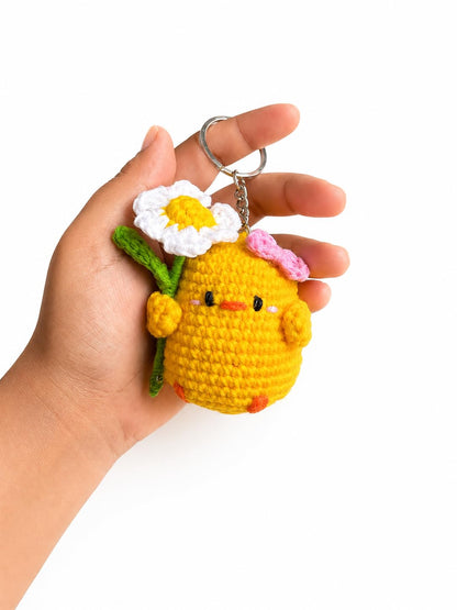 Handmade Crochet Keychain, Cute Knitted Key Ring Charm - image 3