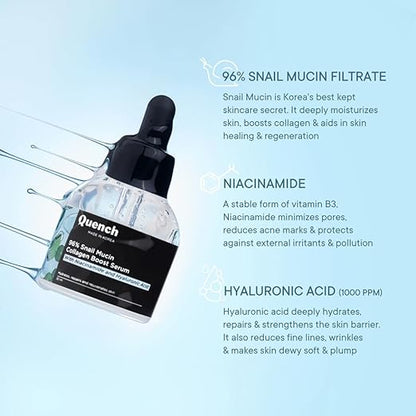 Quench 96% Snail Mucin Collagen Boost Serum - PUSHMYCART