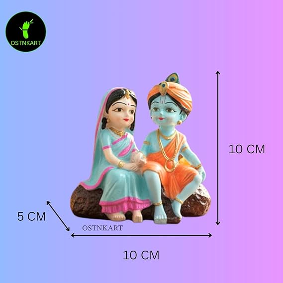 Radha Krishna Polyresin Idol – 4 Inch Multicolour
