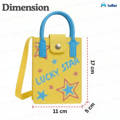 FunBlast Crossbody Mobile Sling Bag Lucky Star Yellow