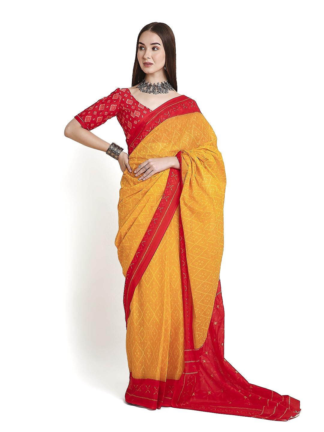 Vasthrlay Blue Cotton Printed Saree for festive ethnic occasions