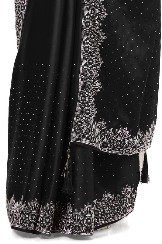 Vasthrlay Black Traditional Saree for wedding and party wear styling