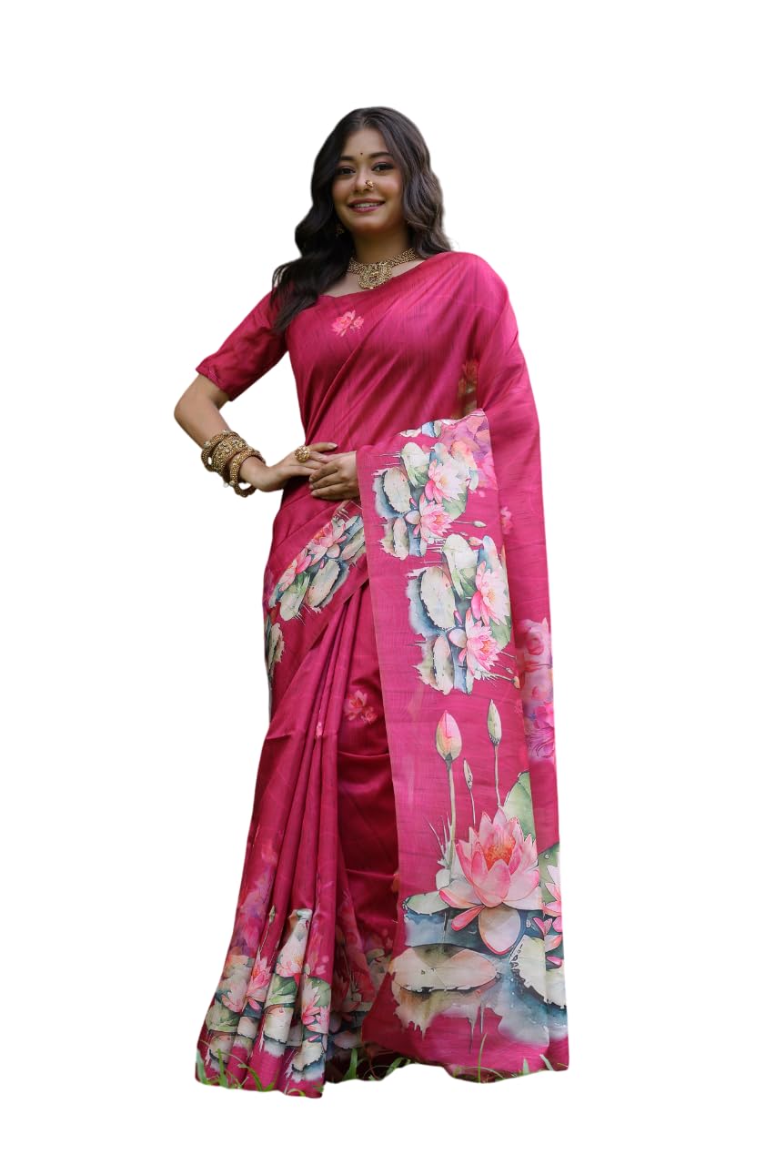 Vasthrlay Blue Tussar Traditional Saree for festive ethnic occasions