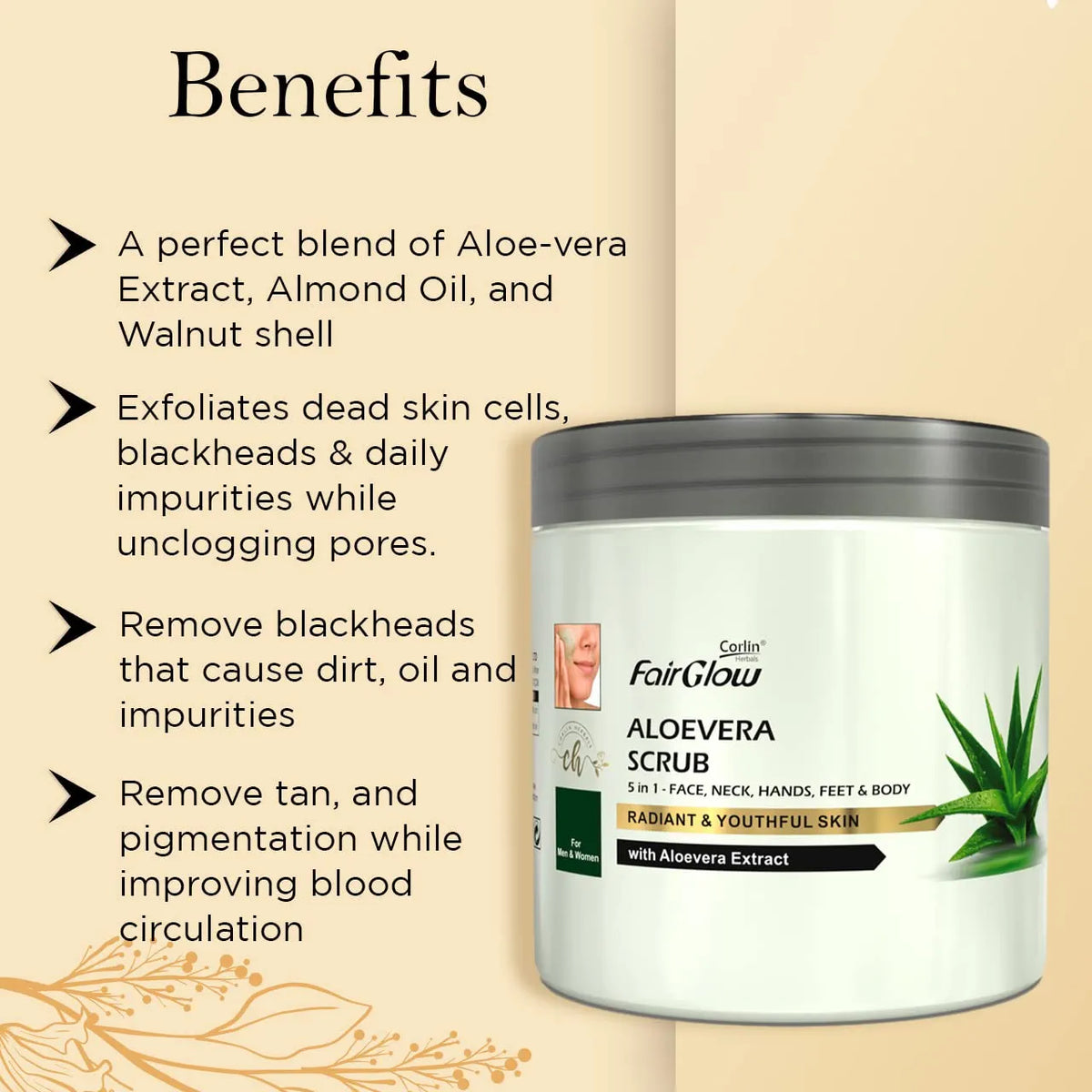 Corlin FairGlow Aloevera Scrub