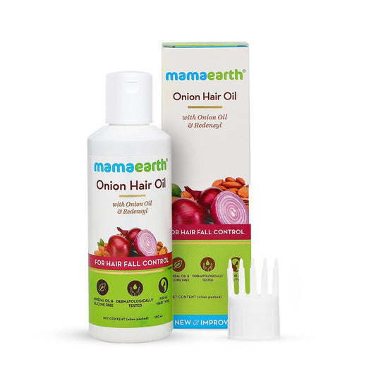 Mamaearth Onion Hair Oil for Hair Regrowth and Hair Fall Control - PUSHMYCART