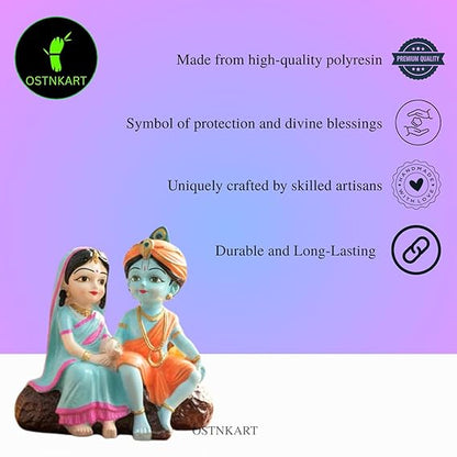 Radha Krishna Polyresin Idol – 4 Inch Multicolour