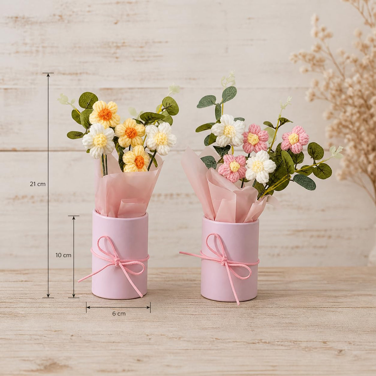 Handmade Crochet Flower Bouquets (Set of 2) - image 4