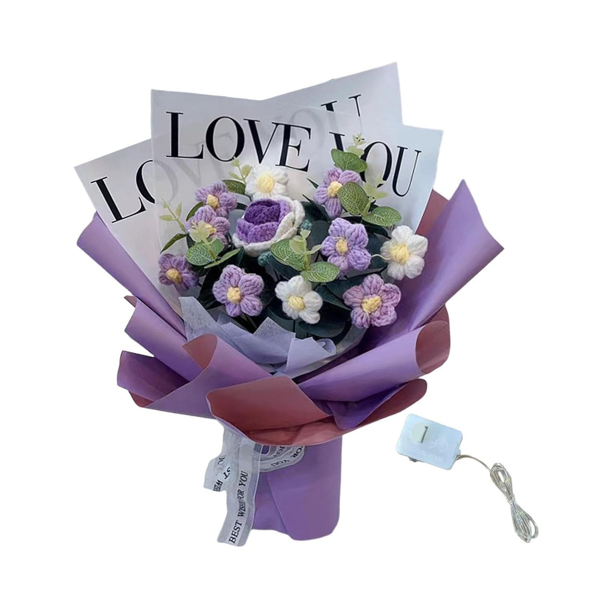 Crochet Flower Bouquet Gifts Artificial Flower - image 1
