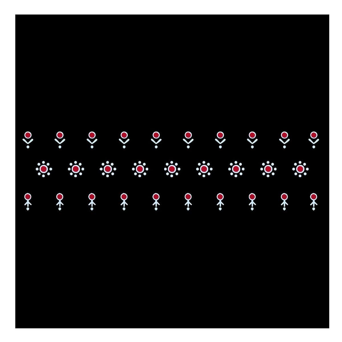 Comet Busters Red and White Designer Bindis Multisized 30 Bindis