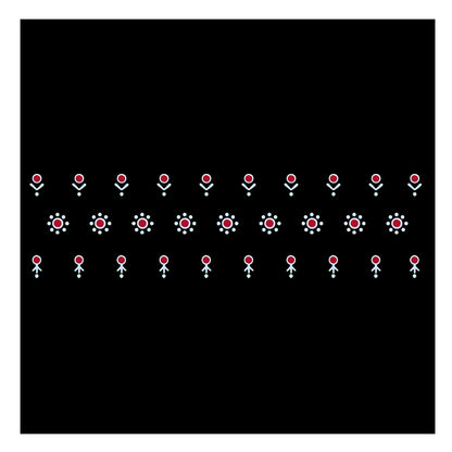 Comet Busters Red and White Designer Bindis Multisized 30 Bindis