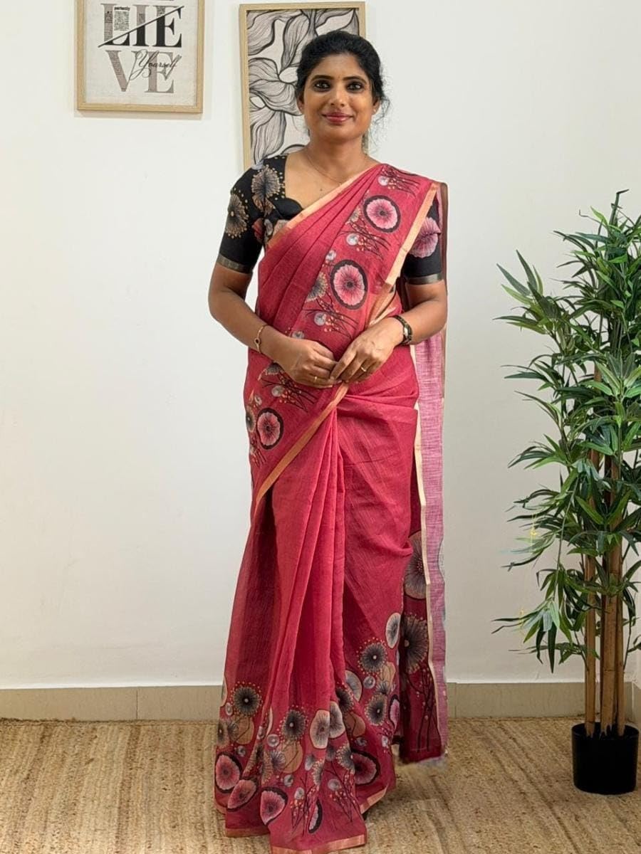 Vasthrlay Classic Floral Saree with elegant Ethnic styling