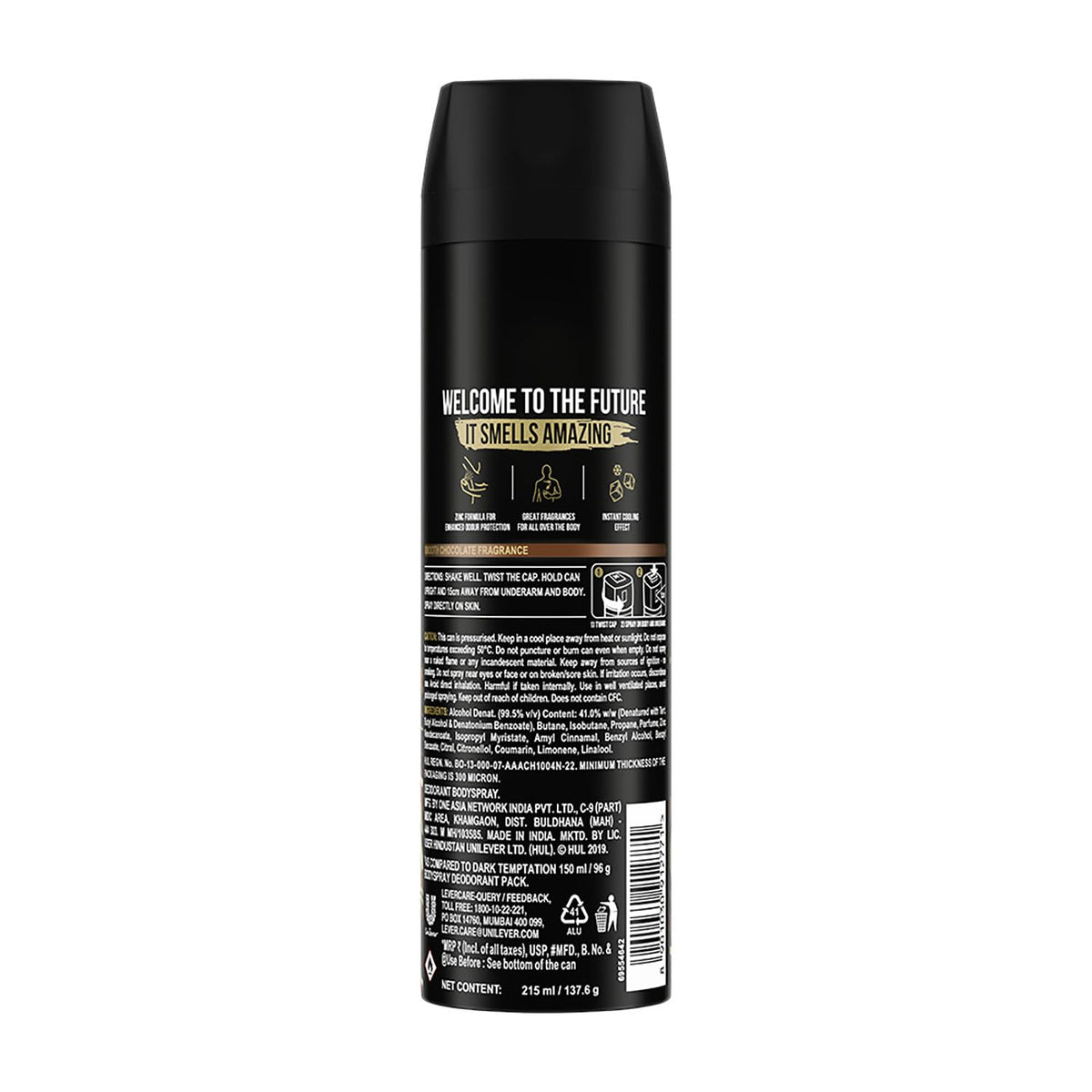 Axe Dark Temptation Long Lasting Deodorant Bodyspray for Men 215 ml