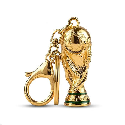 Gold Trophy Keychain for Kids, Mini Football Cup Charm, Metal Key Ring