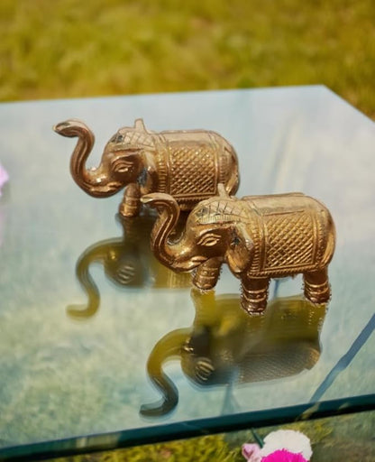 Brass Elephant Statue Set - PUSHMYCART