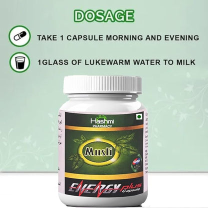 Hashmi Musli Energy Plus Capsules - PUSHMYCART