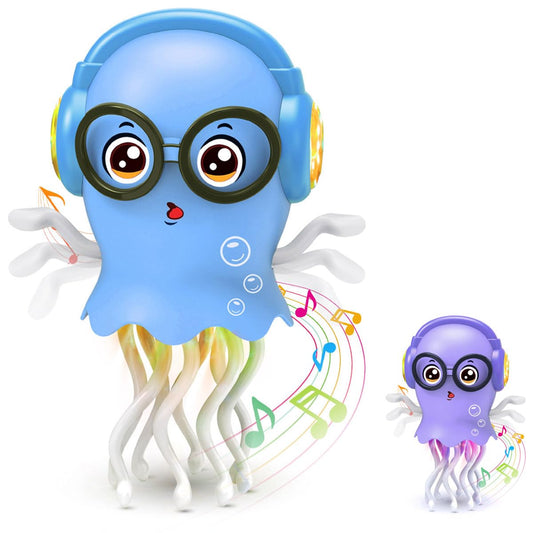 YsyYey Dancing Jellyfish Toy with Music and Lights Bump and Go Crawling