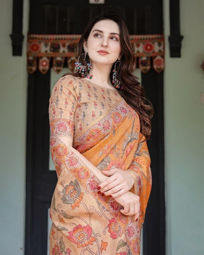Vasthrlay Printed Saree in Classic with refined ethnic appeal