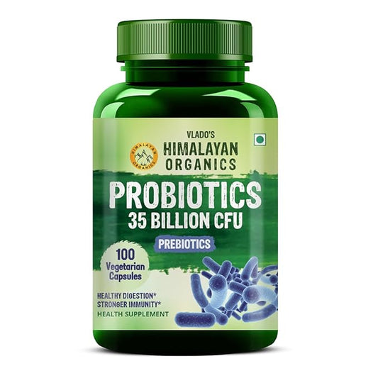 Himalayan Organics Probiotics 35 Billion CFU Prebiotics Capsules