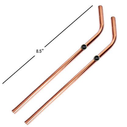 AIA India Bend Copper Cocktail Straws 8.5 Inch