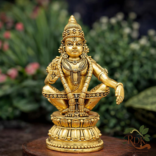 RDK Sons Brass Ayyappa Swamy Idol 3 Inch Antique Finish