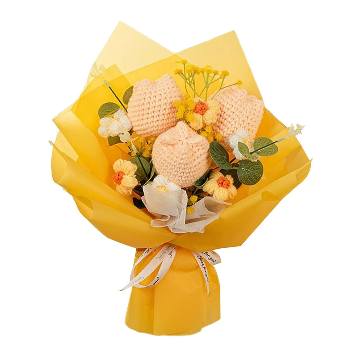 Crochet Flower Bouquet Tulips Artificial Flowers - image 3