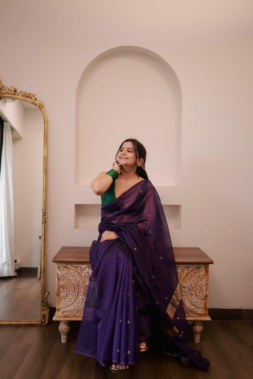 Vasthrlay Silver Traditional Saree for wedding and party wear styling