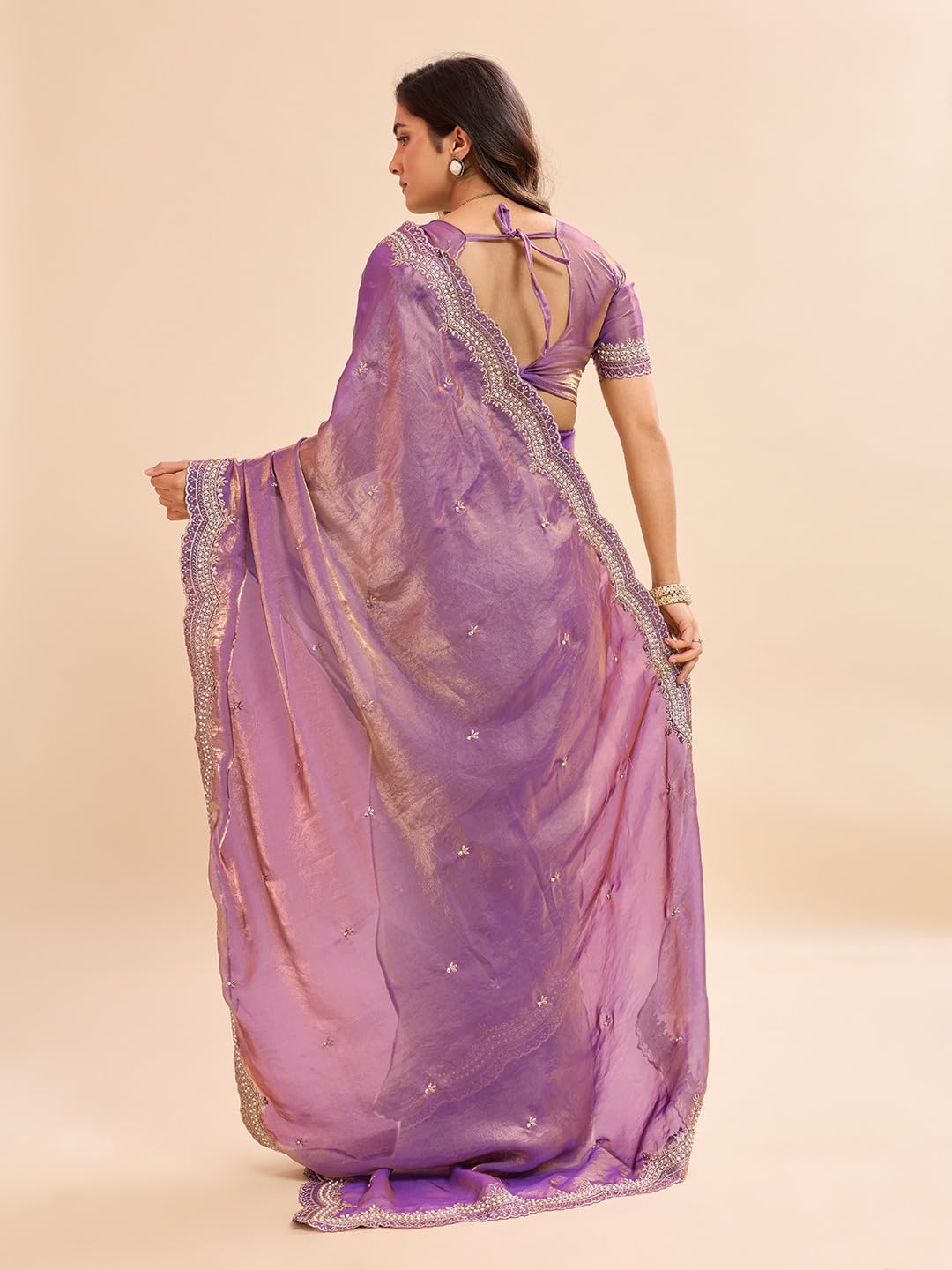 Vasthrlay Lavender Traditional Saree for wedding and party wear styling