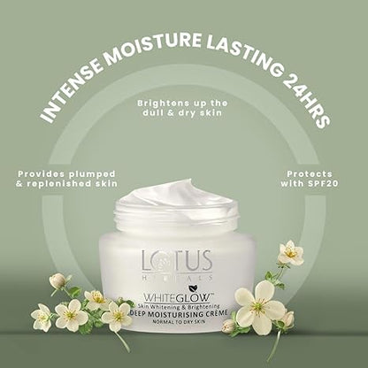 Lotus Herbals White Glow Skin Whitening And Brightening Deep Moisturising Crème - PUSHMYCART