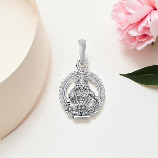 Akshat Sapphire 925 Sterling Silver Ayyappa Pendant 6.4 g Black Thread