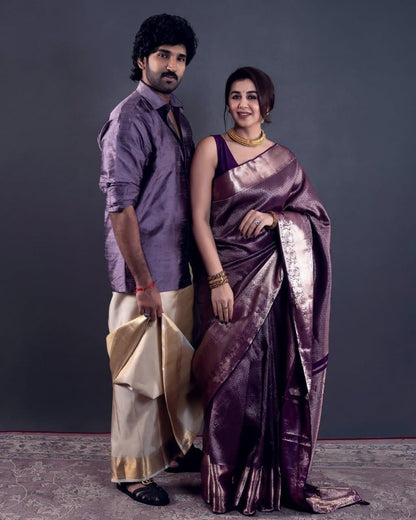 Vasthrlay Traditional Saree in Classic with refined kanjivaram ethnic appeal