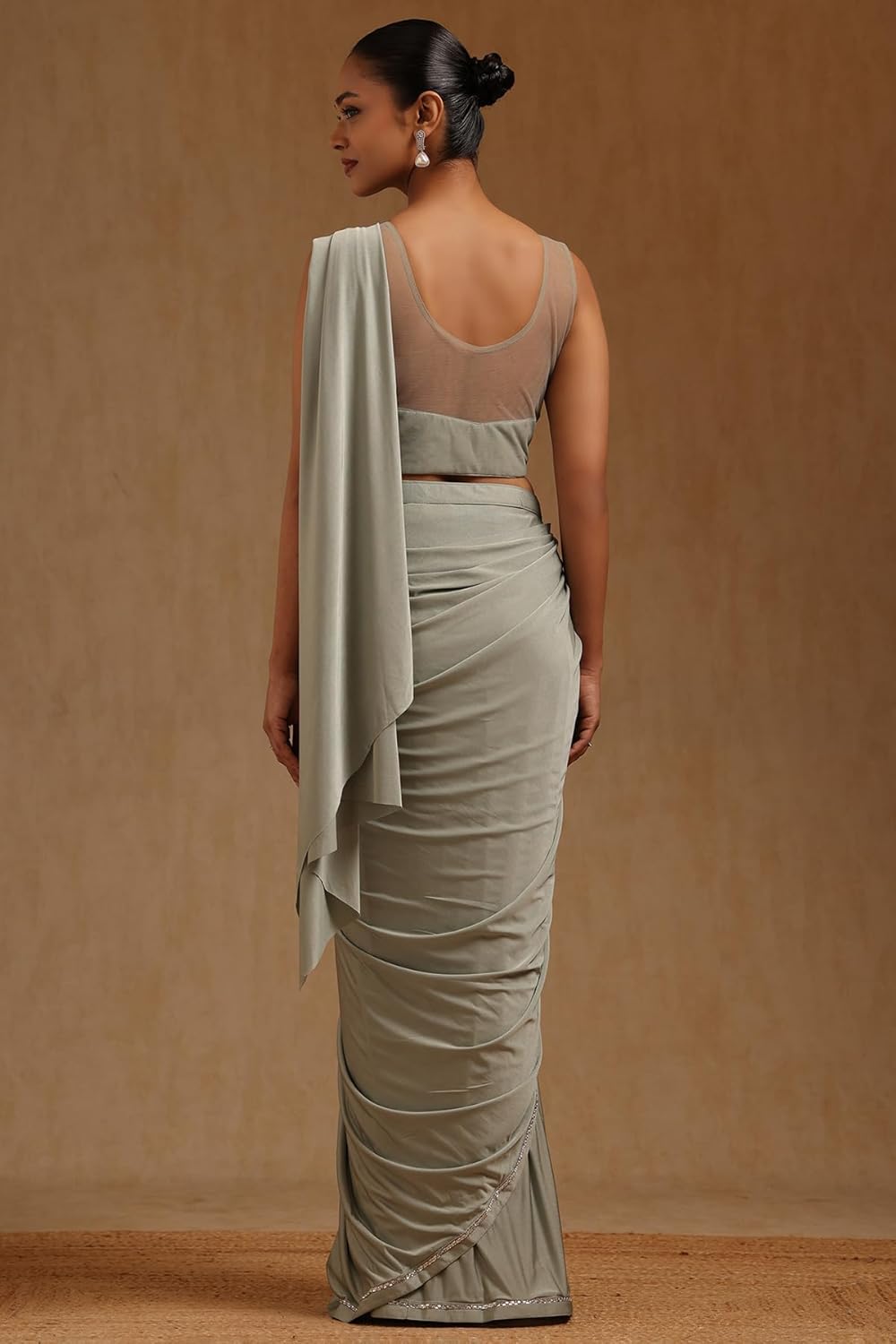Vasthrlay Olive Traditional Saree for wedding and party wear styling