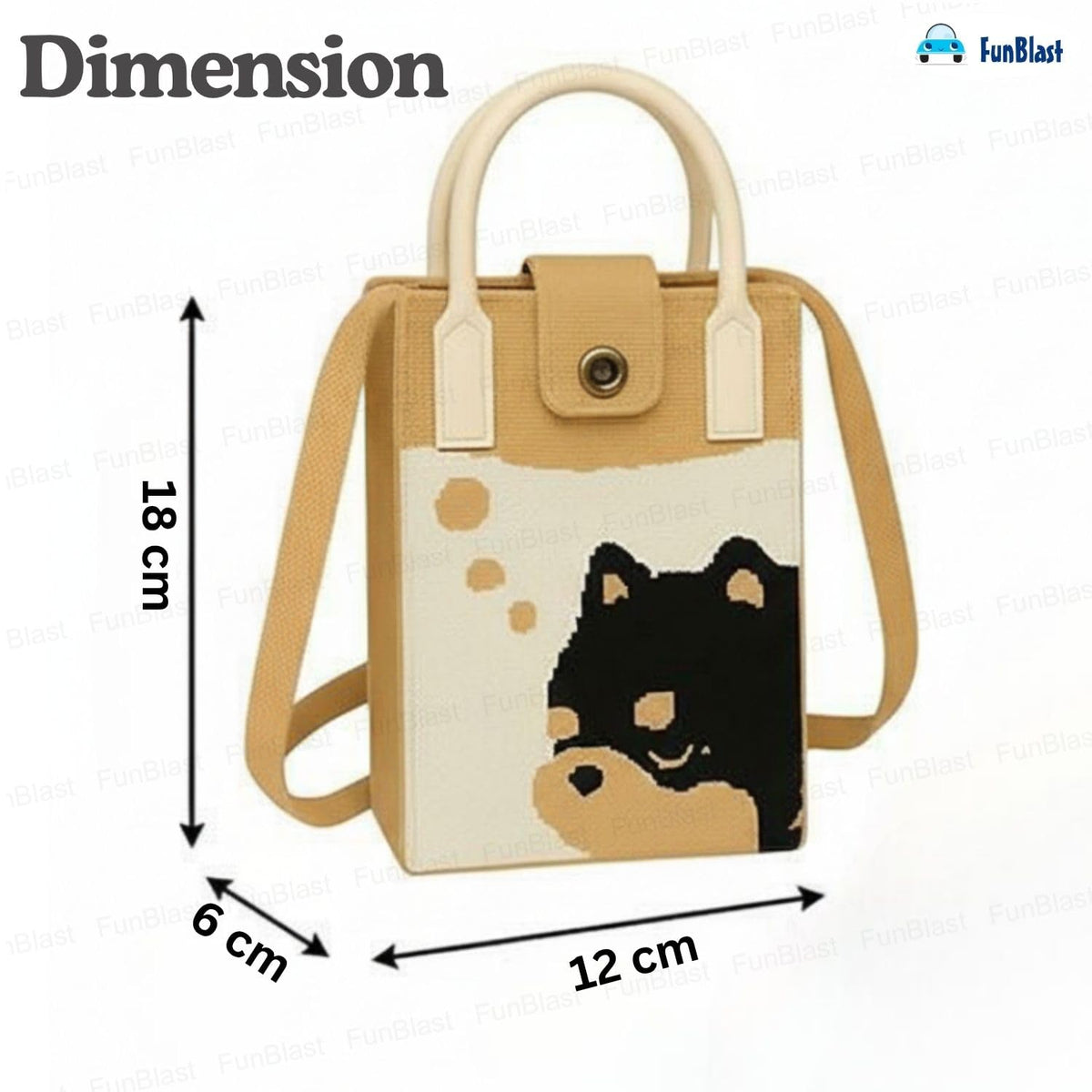 FunBlast Crossbody Mobile Sling Bag Dog with Thought Bubble