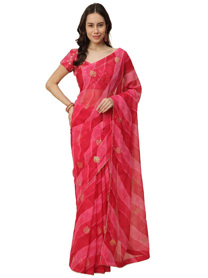 Vasthrlay Rani Georgette Embroidery Saree for festive ethnic occasions