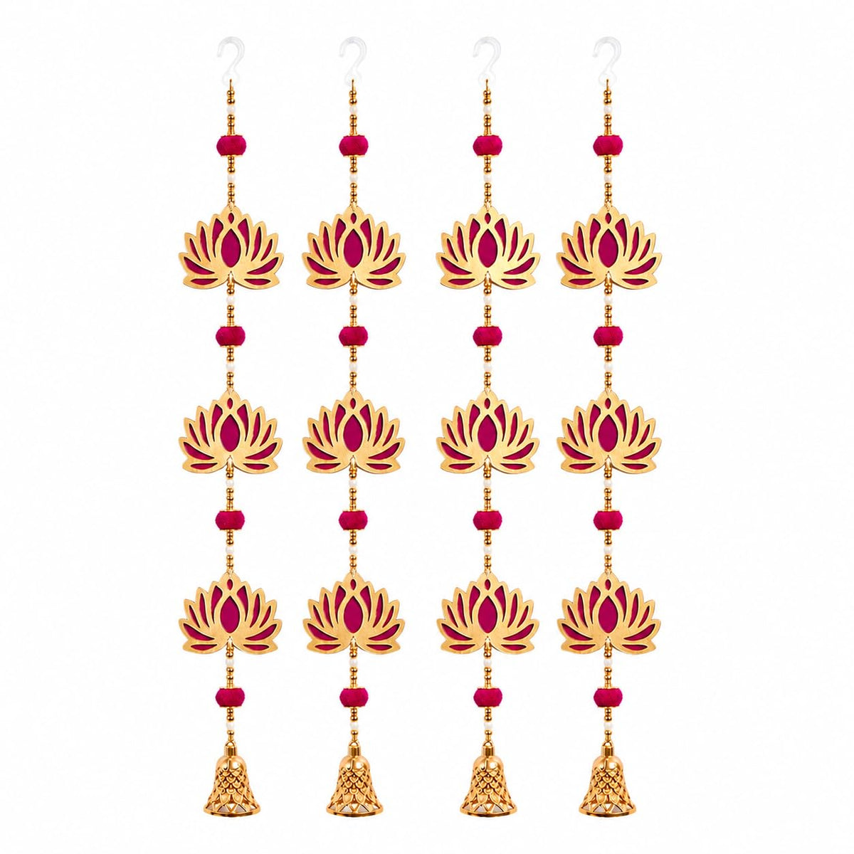 Jeevan Handicraft Jhumki Bead Lotus Hanging Pack of 4