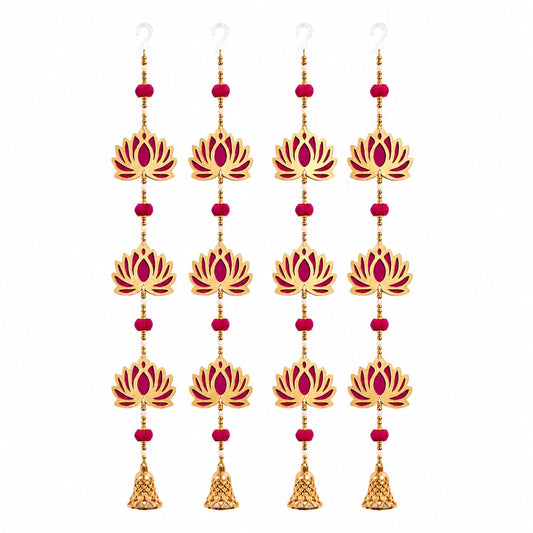 Jeevan Handicraft Jhumki Bead Lotus Hanging Pack of 4