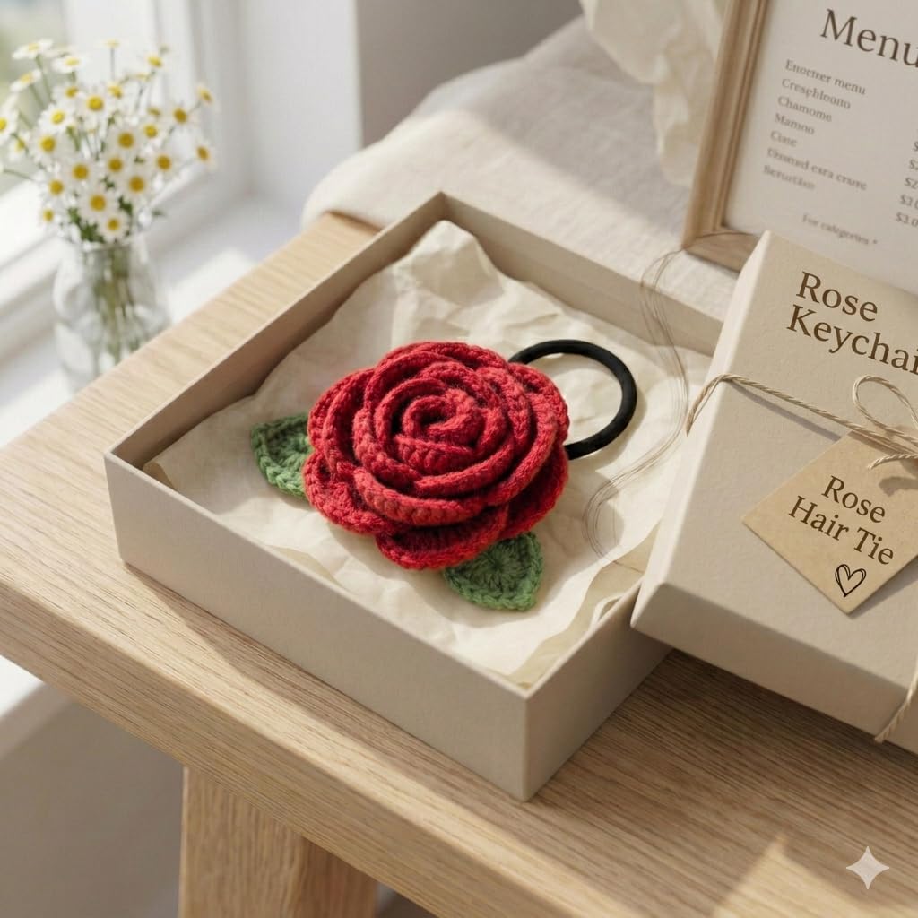 Handmade Crochet Flower Hair Ties - image 5