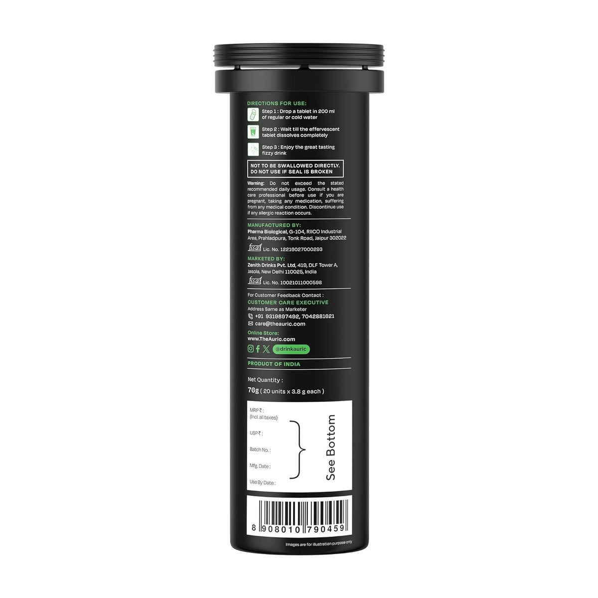 Auric Liver Detox Effervescent Tablet Drop Fizz & Drink