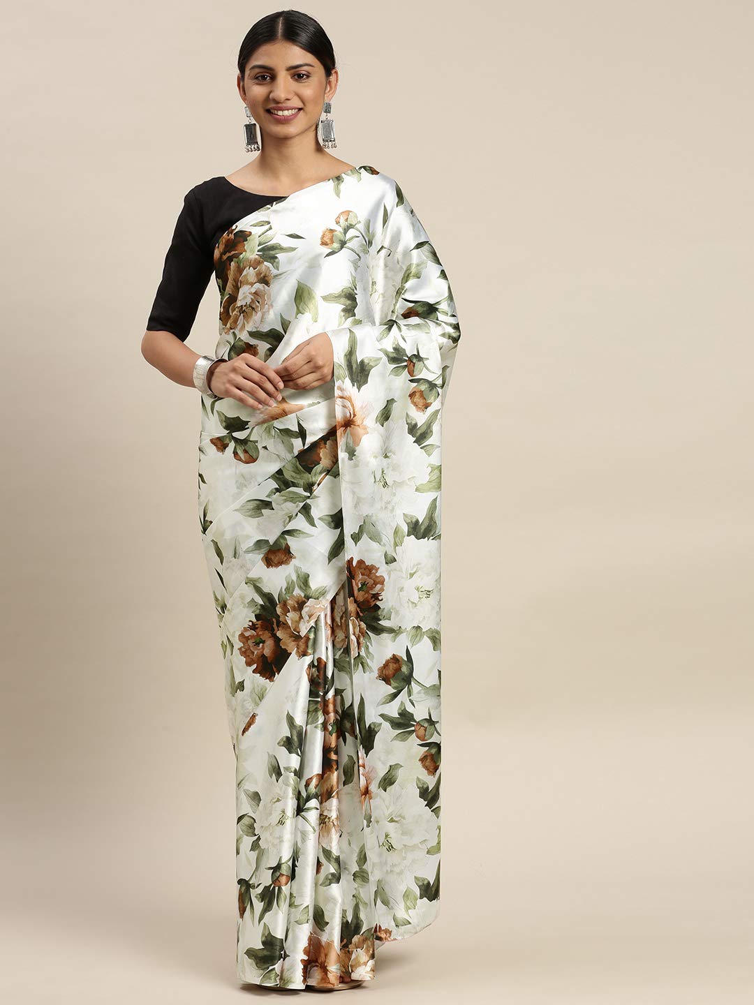 Vasthrlay Black Printed Saree with elegant ethnic styling