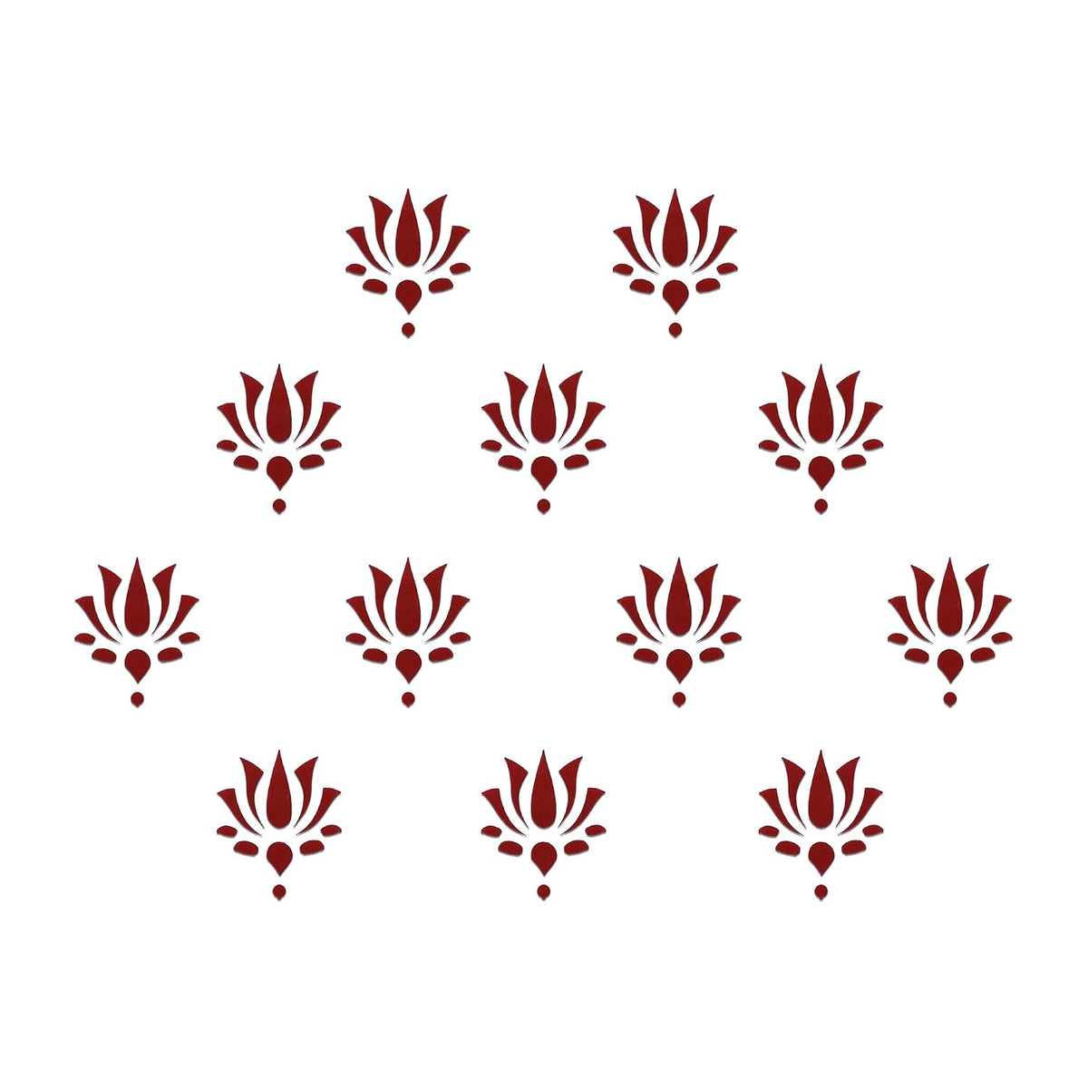 Comet Busters Maroon Lotus Designer Bindis 10 mm 12 Bindis