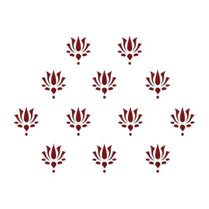 Comet Busters Maroon Lotus Designer Bindis 10 mm 12 Bindis