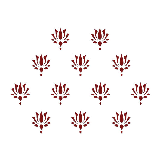 Comet Busters Maroon Lotus Designer Bindis 10 mm 12 Bindis
