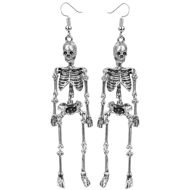 Szxc Women's Jointed Skeleton Dangle Long Earrings - 3-1/2 Inch