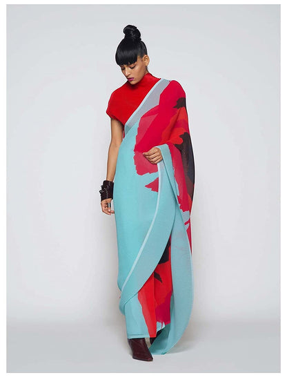 Vasthrlay Georgette Classic Saree with decorative traditional design