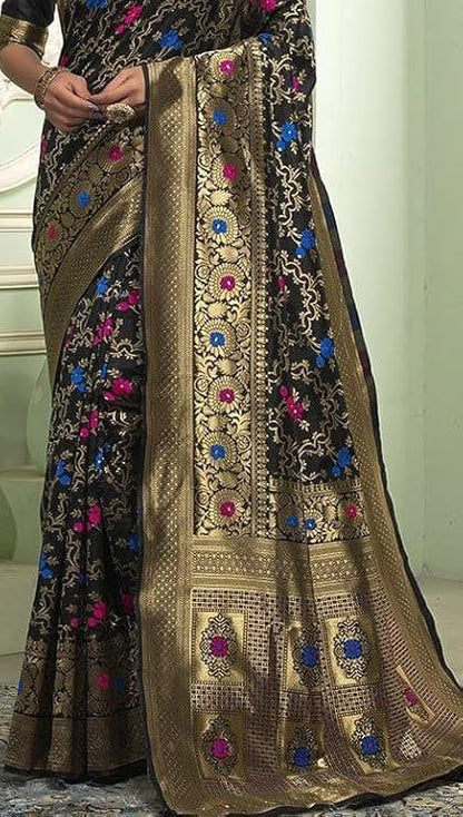 Vasthrlay Banarasi Classic Saree with decorative traditional design