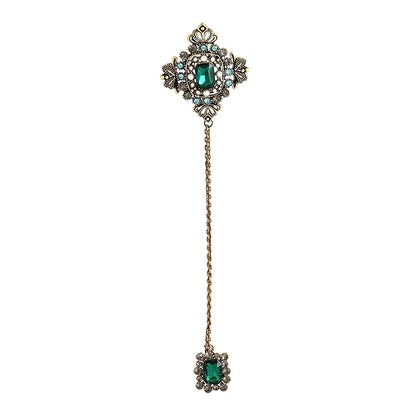 Mahi Victorian Style Artificial Pearl | Crystal Sherwani Brooch Pin