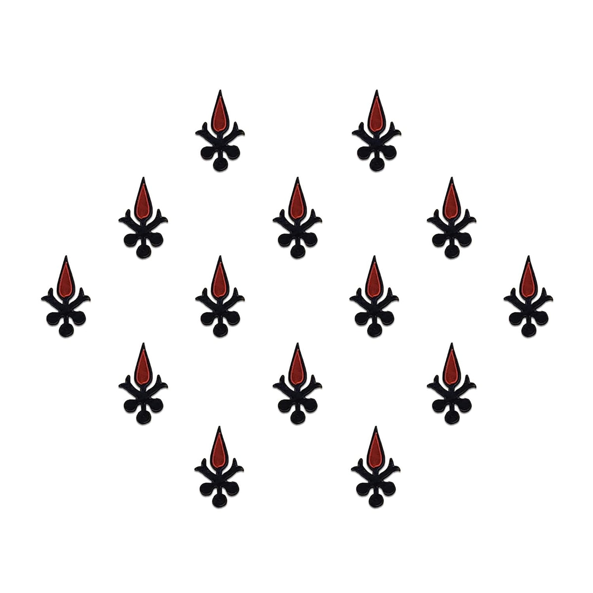 Comet Busters Abstract Designer Bindis Black and Red 8 mm