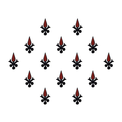 Comet Busters Abstract Designer Bindis Black and Red 8 mm