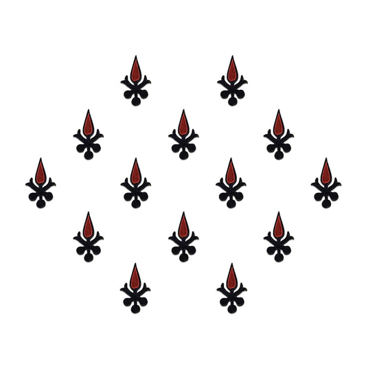 Comet Busters Abstract Designer Bindis Black and Red 8 mm