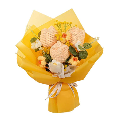 Crochet Flower Bouquet Tulips Artificial Flowers - image 4